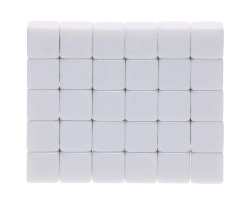 Shapenty 16MM White Acrylic Blank Dice Cubes for Board Games, DIY Sticker, Party Favor, Alphabet Numbers Puzzle Building Blocks Custom Dice Making, 30PCS - Image 5